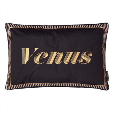 Laurence Llewelyn-Bowen Venus Embroidered Black Filled Cushion - Venus Signature Cushion In Black 40 X 60Cm 2