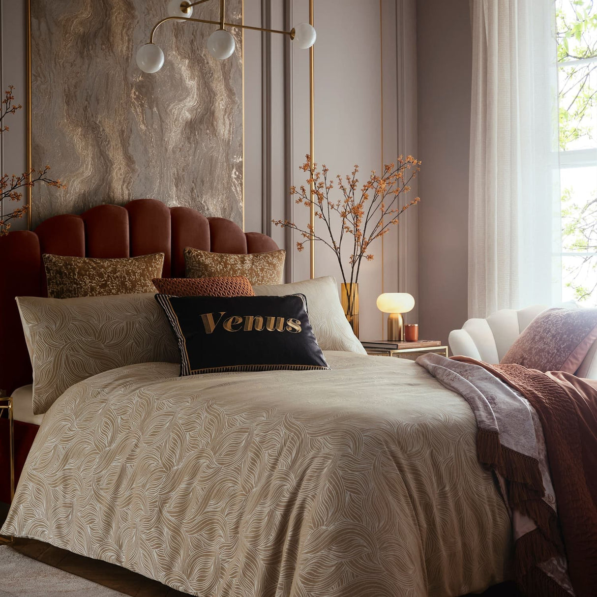 Laurence Llewelyn-Bowen Venus Embroidered Black Filled Cushion - Venus Signature Cushion In Black 40 X 60Cm 5