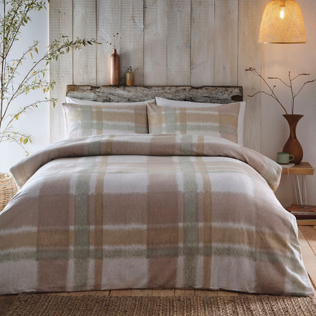 Verbier Brushed Cotton Flannelette Duvet Cover Set - Natural