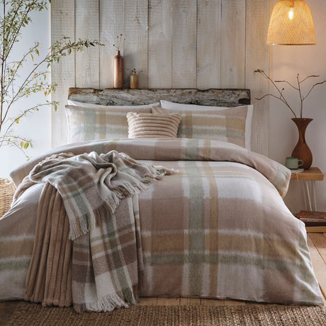 Verbier Brushed Cotton Flannelette Duvet Cover Set - Natural - Verbier Duvet Cover Set In Natural 4