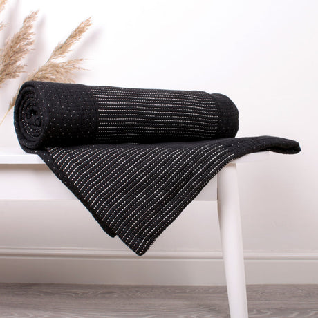 Verity 100% Cotton Spotted Black Bedspread 150 x 200cm