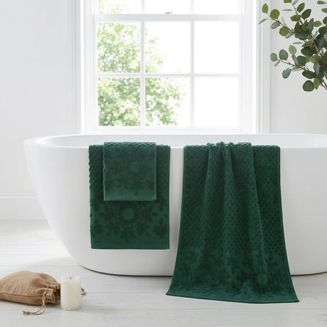 Versailles Jacquard 500gsm Jade Green 100% Cotton Towels-1