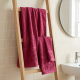 Versailles Jacquard 500gsm Ruby 100% Cotton Towels-3