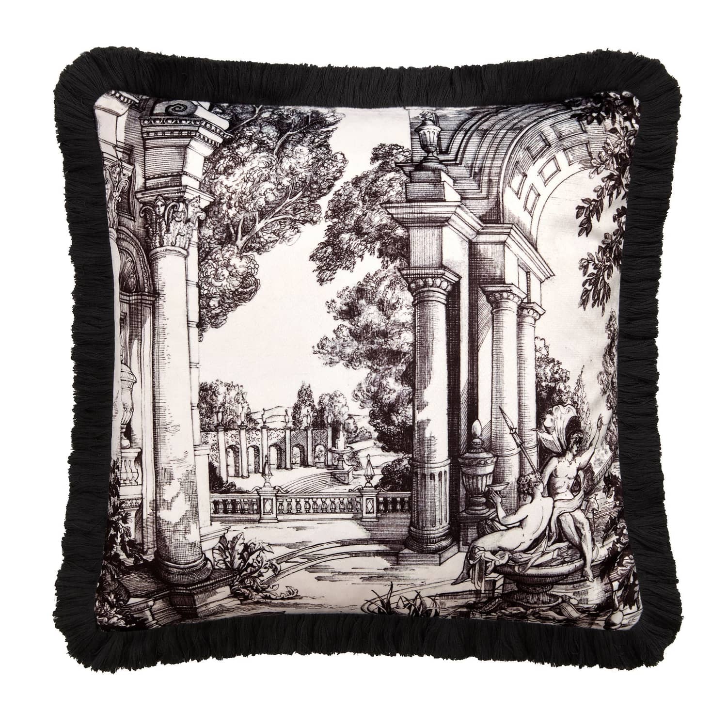 Laurence Llewelyn-Bowen Vista Abstract Tree Cushion Cover or Filled 43cm - Vista Cushion In Monochrome 43 X 43Cm 2