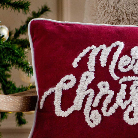 Winter Merry Christmas Cushion Cover / Filled Cushion 12" x 20" (30cm x 50cm) by Paoletti