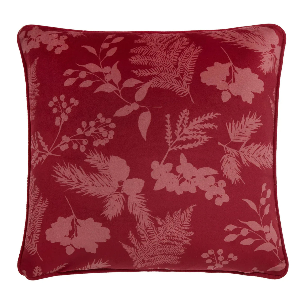 Winter Sprigs Cushion in Green 43 x 43cm - Filled Cushion