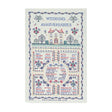 Wedding Sampler Cotton Tea Towel in Yellow