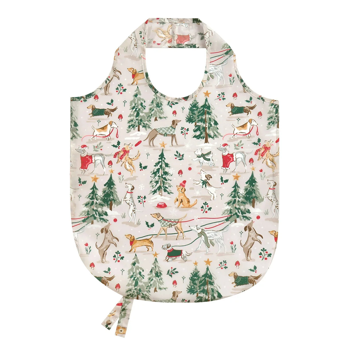 Winter Walkies Foldable Tote Bag Medium in Beige