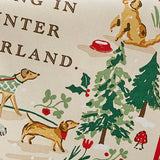 Winter Walkies Cotton Tea Towel in Beige