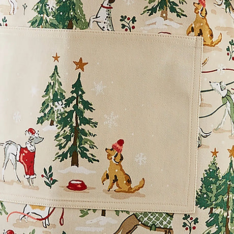 Winter Walkies Cotton Apron in Beige