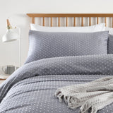 Waterford Blue Spotted 100% Cotton Duvet Cover Set - Waterford Duvet Cover Set In Blue 2