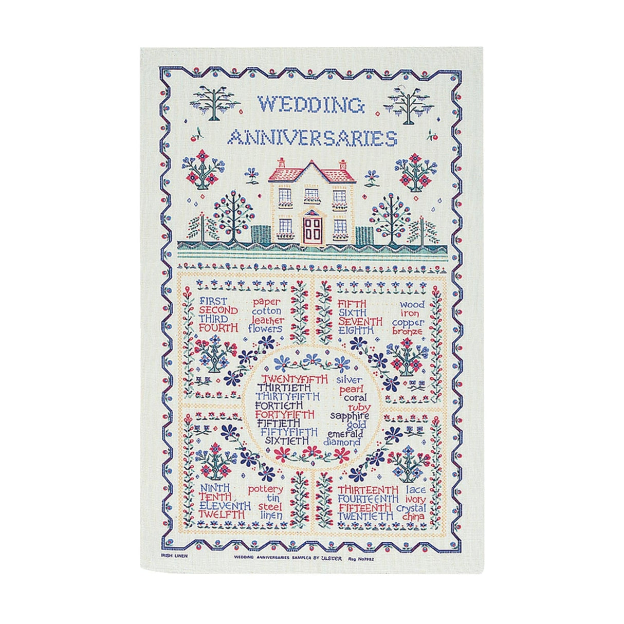 Ulster Weavers Wedding Sampler 100% Cotton Tea Towel Yellow