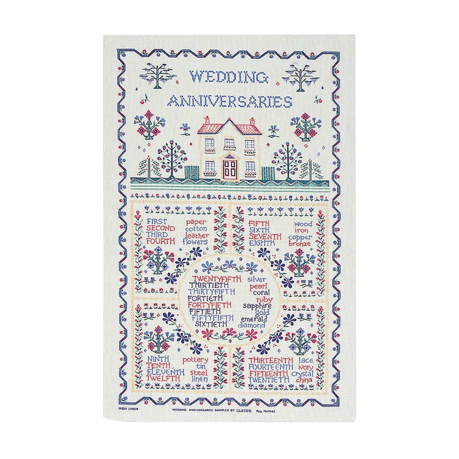 Ulster Weavers Wedding Sampler 100% Cotton Tea Towel Yellow