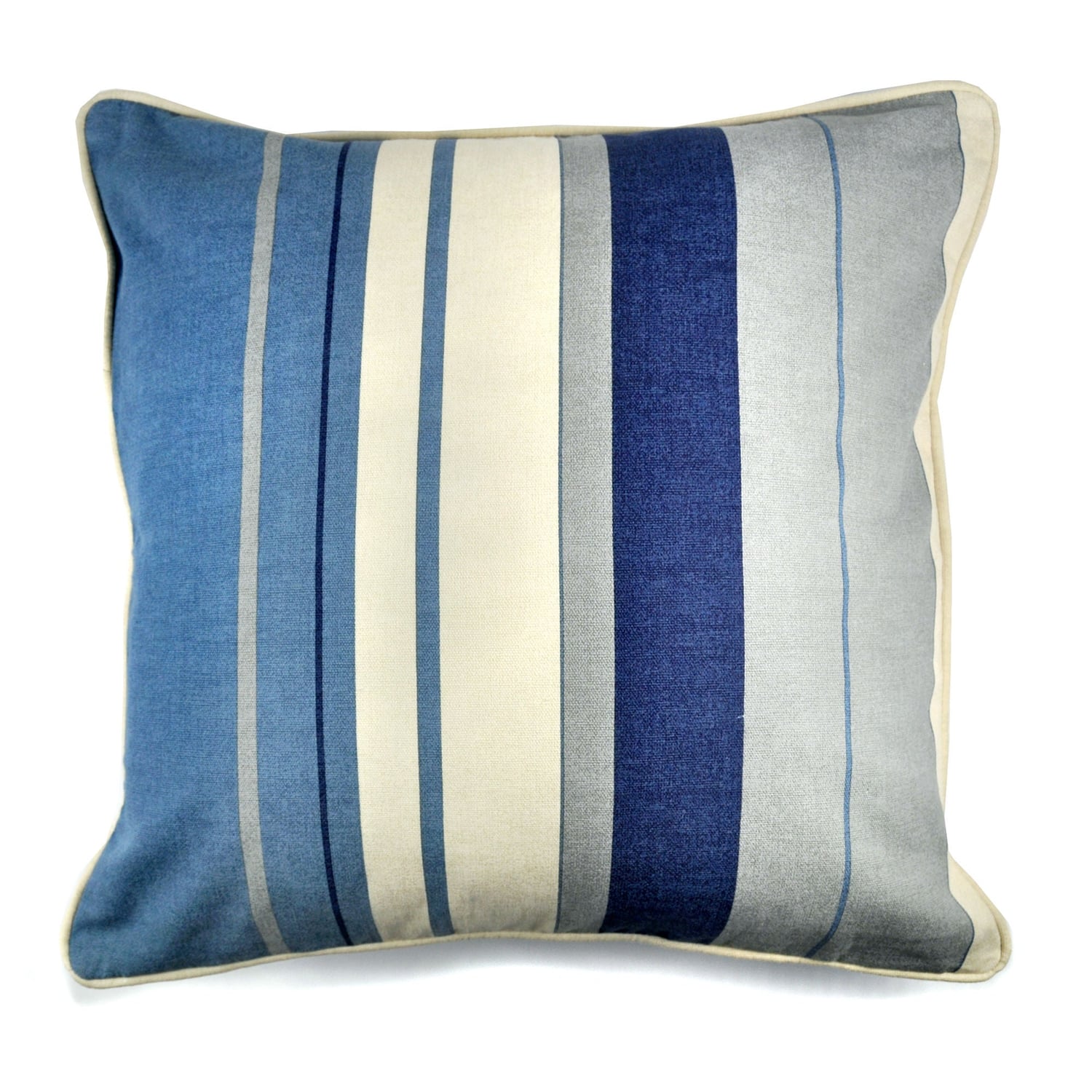 Whitworth Stripe 100% Cotton Cushion Cover 43cm x 43cm - Blue