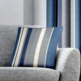 Whitworth Stripe 100% Cotton Cushion Cover 43cm x 43cm - Blue - Whitworth Stripe Cushion In Blue 43 X 43Cm 2