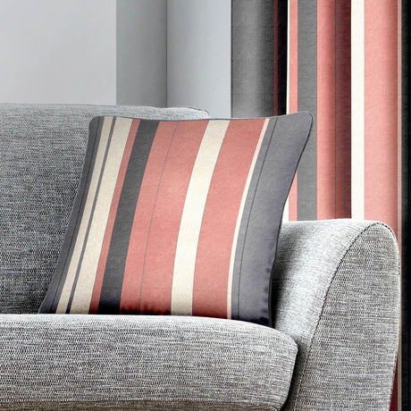 Whitworth Stripe 100% Cotton Cushion Cover 43cm x 43cm - Blush Pink - Whitworth Stripe Cushion In Blush 43 X 43Cm 2