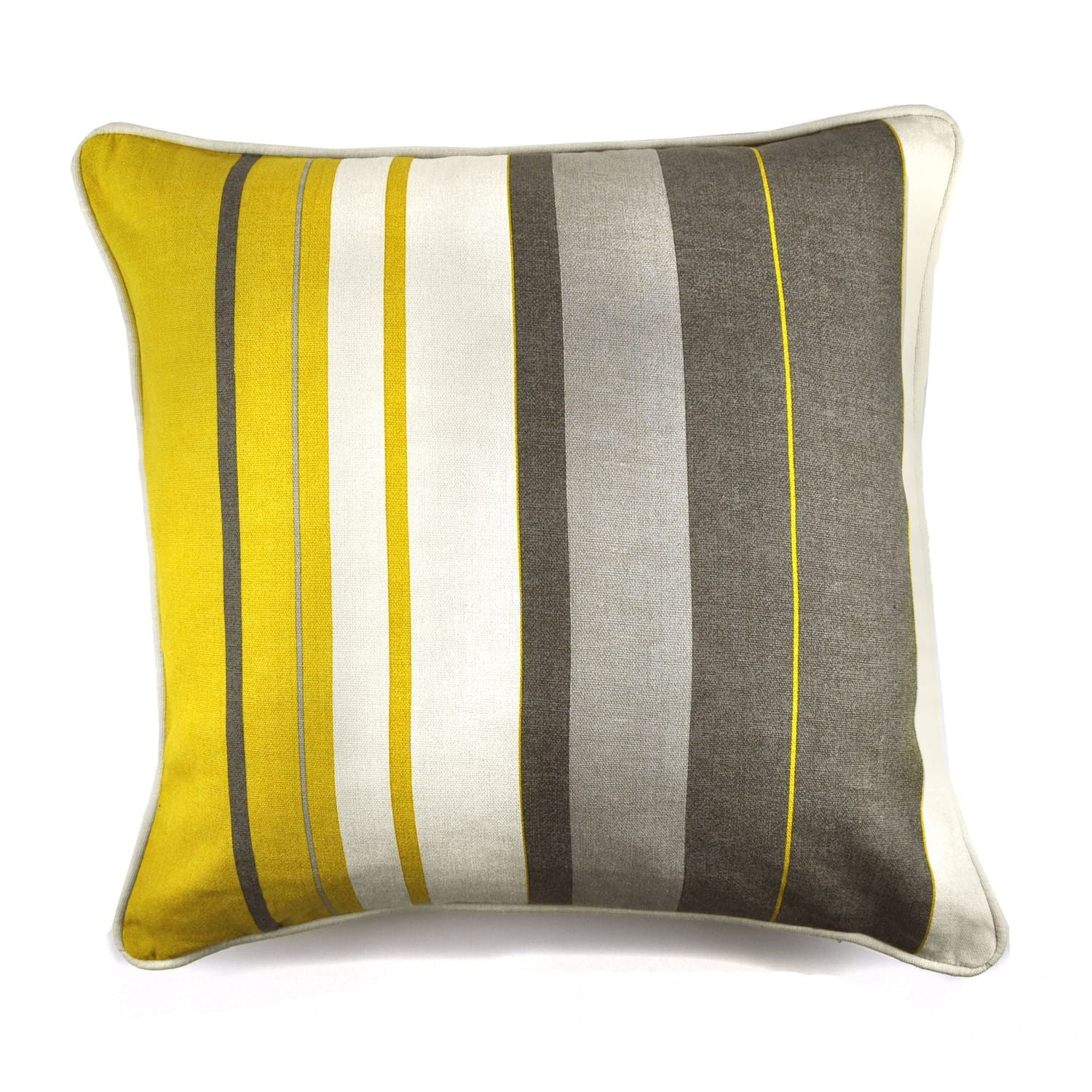 Whitworth Stripe 100% Cotton Cushion Cover 43cm x 43cm - Ochre