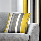 Whitworth Stripe 100% Cotton Cushion Cover 43cm x 43cm - Ochre - Whitworth Stripe Cushion In Ochre 43 X 43Cm 2
