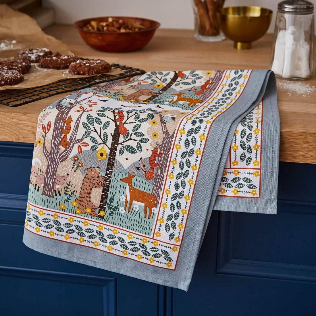 Ulster Weavers Wildwood Animal Print 100% Cotton Tea Towel
