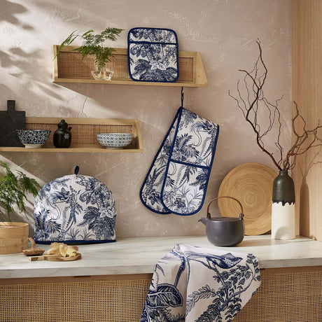 Ulster Weavers Willow Toile Pot Mitt - Willow Toile Pot Mitt In Blue 4