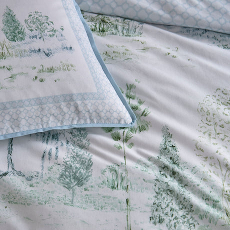Willow Tree Scene Blue 100% Cotton 200 Thread Count Duvet Cover Set - Willow Tree Scene Duvet Cover Set In Blue 3