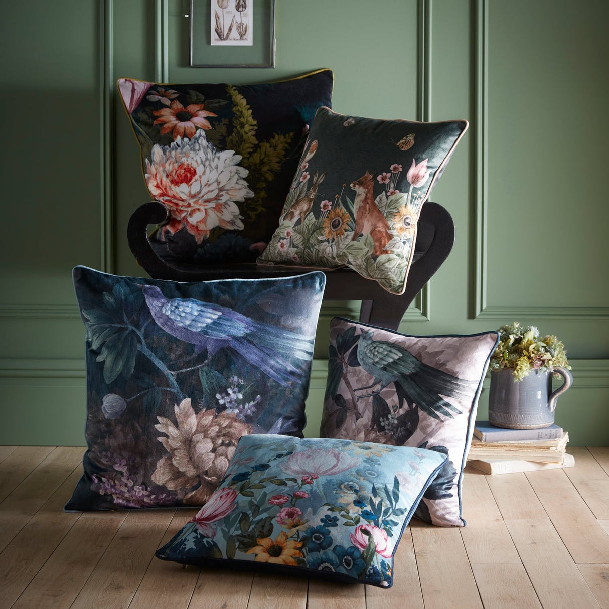 Winchester Velvet Filled Cushion - Winchester Cushion In Multicolour 55 X 55Cm 3
