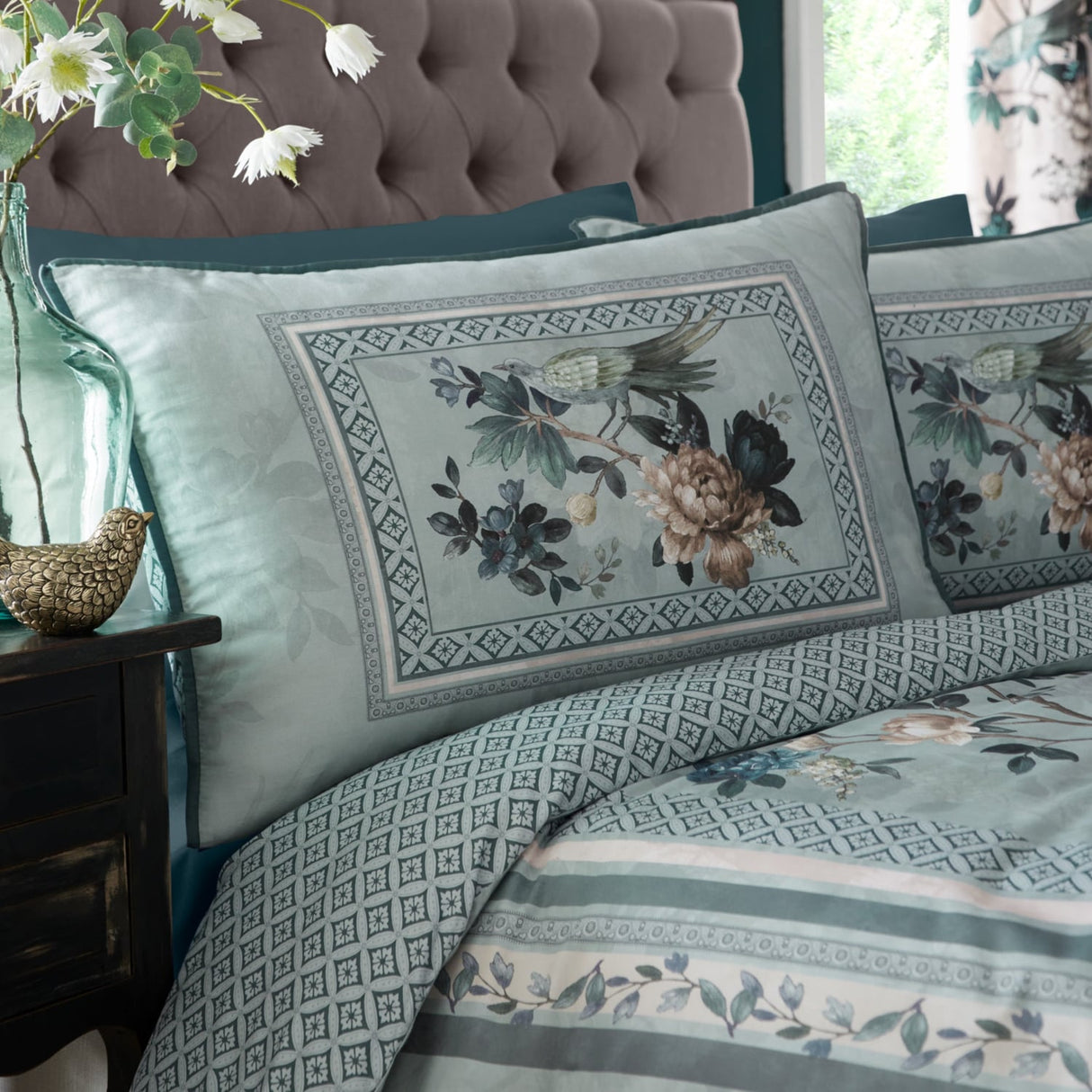 Windsford Cotton Duvet Cover Set - Windsford Duvet Cover Set In Teal 2