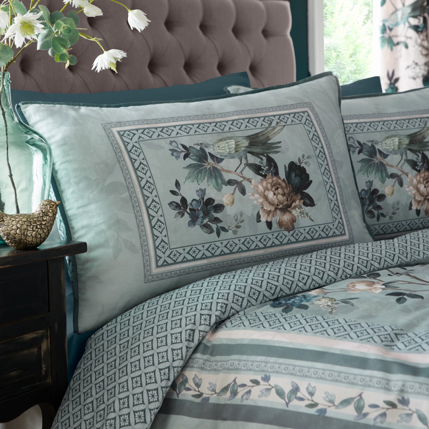 Windsford Cotton Duvet Cover Set - Windsford Duvet Cover Set In Teal 2