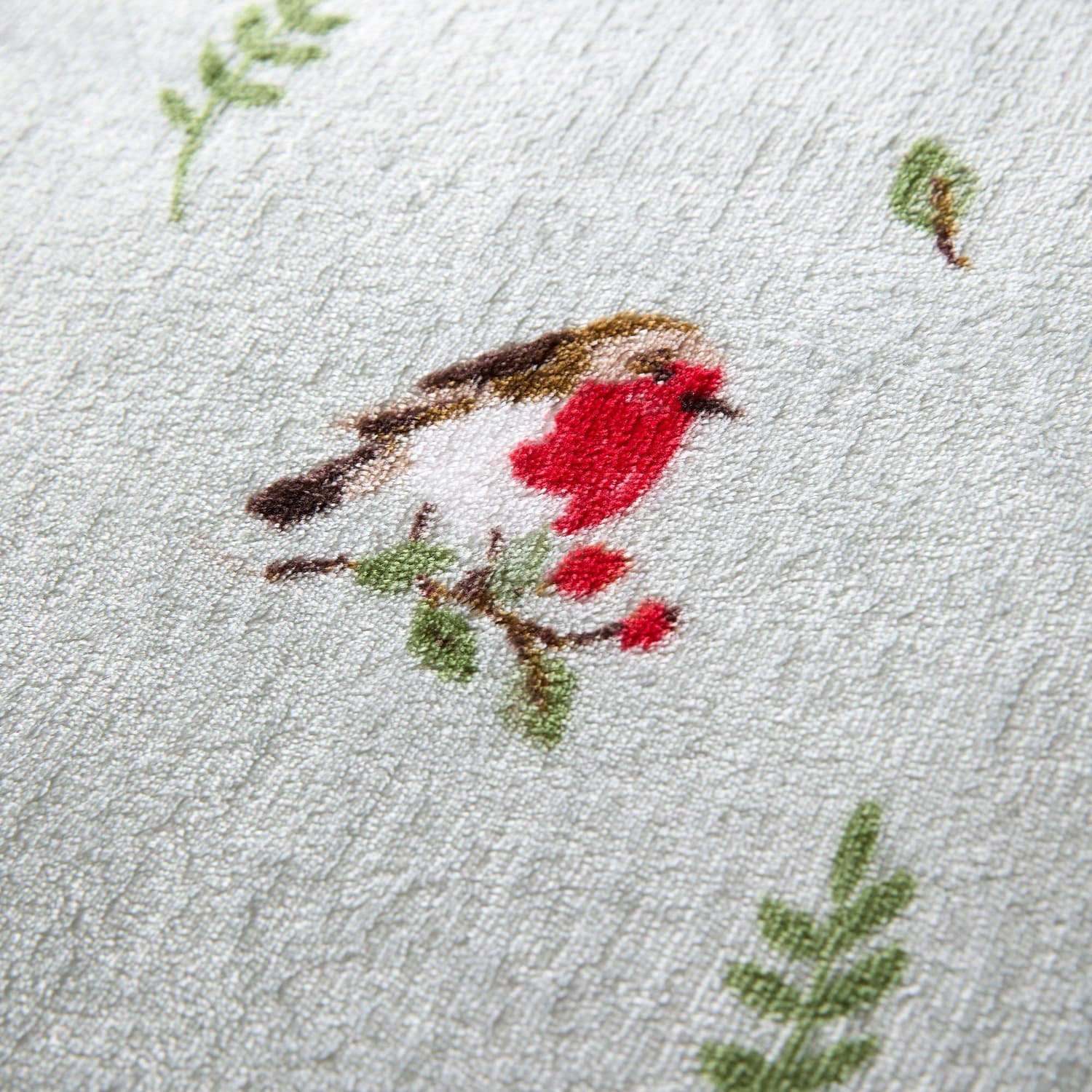 Winter Robin Duck Egg Microfibre Christmas Duvet Cover Set - Winter Robin Christmas Duvet Cover Set In Duck Egg 3