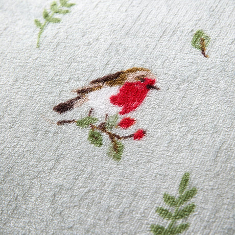 Winter Robin Duck Egg Microfibre Christmas Duvet Cover Set - Winter Robin Christmas Duvet Cover Set In Duck Egg 3
