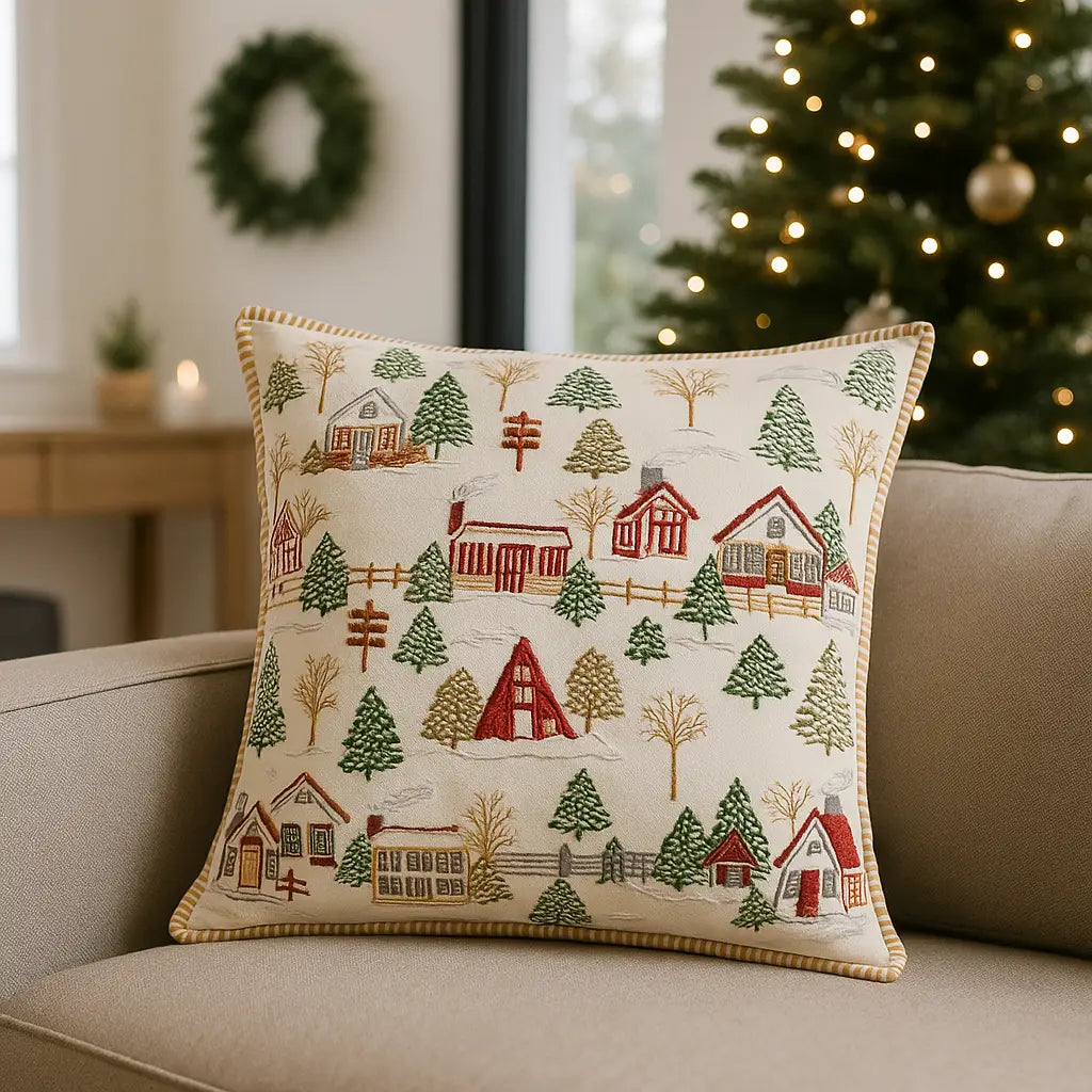 Winter Ski Lodges Cushion Cover / Filled Cushion 20" x 20" (50cm x 50cm) by Paoletti