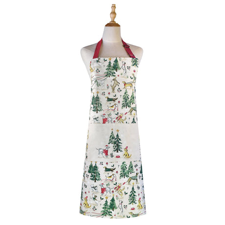 Ulster Weavers Winter Walkies Dog Print Christmas Cotton Apron