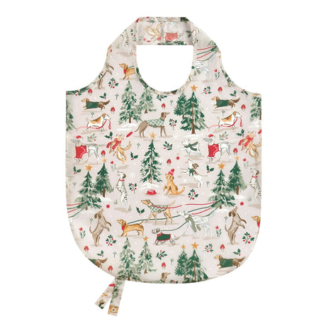 Ulster Weavers Winter Walkies Dog Print Christmas Foldable Tote Bag