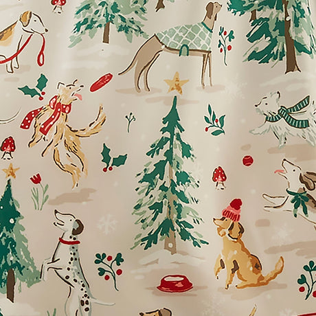 Ulster Weavers Winter Walkies Dog Print Christmas Foldable Tote Bag - Winter Walkies Foldable Tote Bag Medium In Beige 5