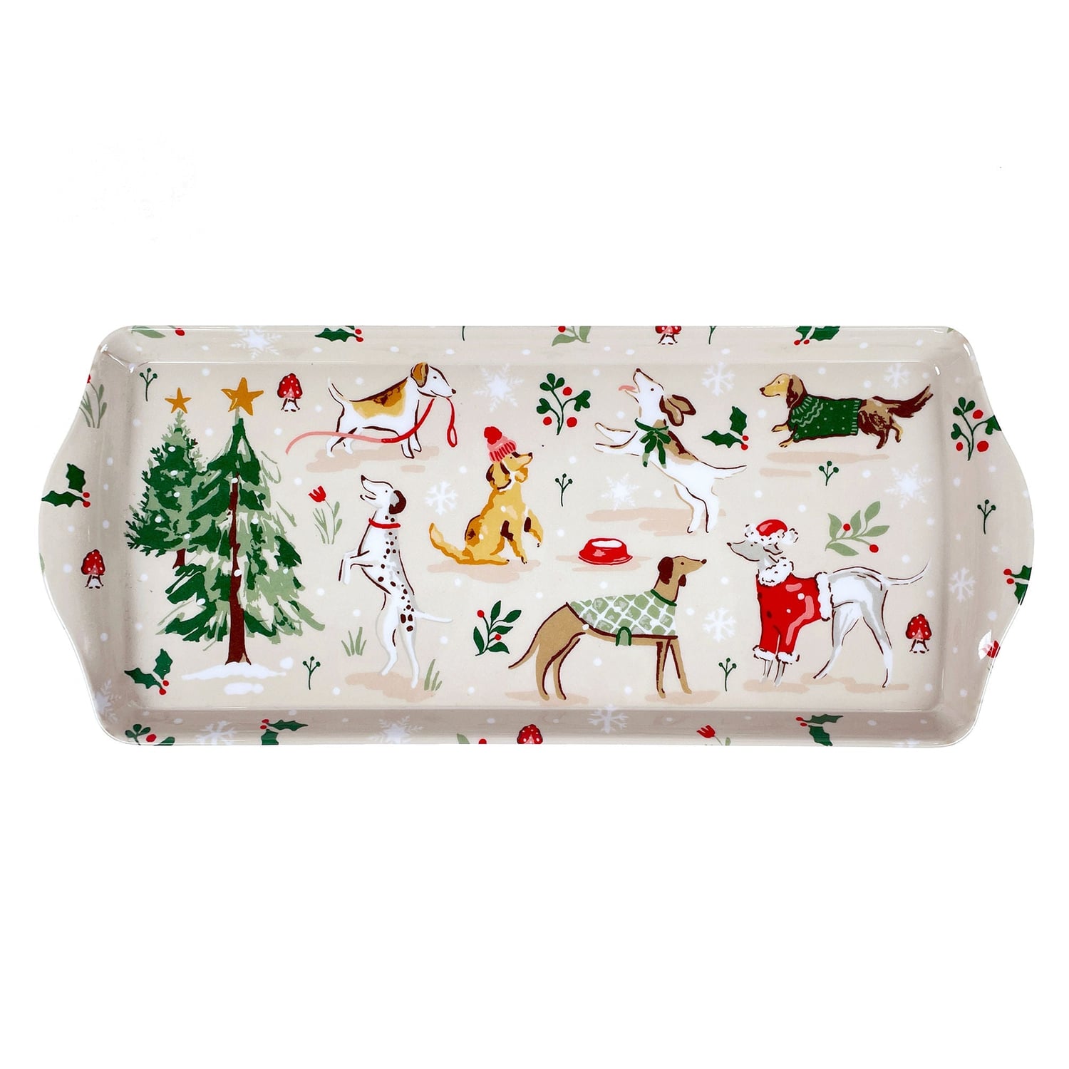 Ulster Weavers Winter Walkies Dog Print Christmas Large Scatter Tray