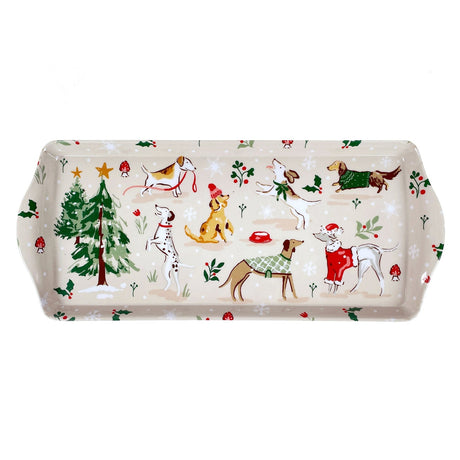 Ulster Weavers Winter Walkies Dog Print Christmas Large Scatter Tray