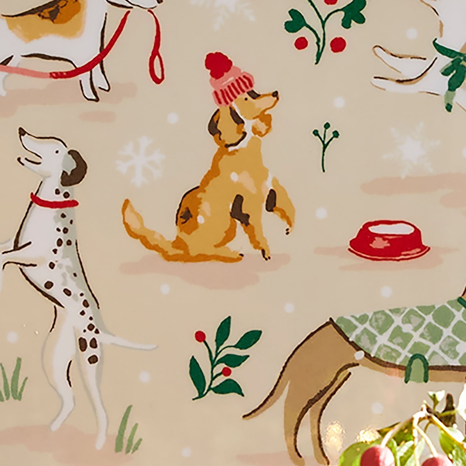 Ulster Weavers Winter Walkies Dog Print Christmas Large Scatter Tray - Winter Walkies Small Serving Tray In Beige 4