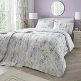 Wisteria Floral Bedspread Pink and Lilac 230cm x 200cm - Wisteria Bedspread In Lilac 200 X 230Cm 2