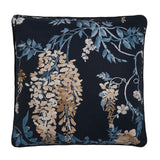 Wisteria Floral 100% Cotton Cushion Cover or Filled 43x43cm - Wisteria Cushion In Navy 43 X 43Cm 2