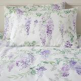 Wisteria Floral Polycotton Duvet Cover Set - Lilac - Wisteria Duvet Cover Set In Lilac 3