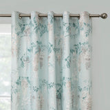 Wisteria Floral Lined Eyelet Curtains - Duck Egg Thermal Light Filtering - Wisteria Eyelet Curtains In Duck Egg 2