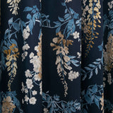 Wisteria Floral Lined Eyelet Curtains - Navy Thermal Light Filtering - Wisteria Eyelet Curtains In Navy 3