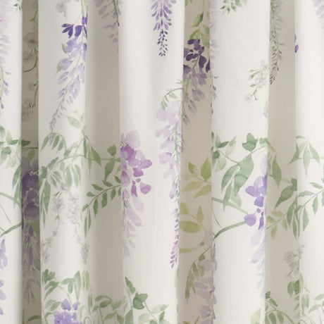 Wisteria Floral Lined Pencil Pleat Curtains - Lilac Thermal Light Filtering - Wisteria Pencil Pleat Curtains In Lilac 4