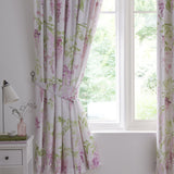 Wisteria Floral Lined Pencil Pleat Curtains - Pink Thermal Light Filtering - Wisteria Pencil Pleat Curtains In Pink 3