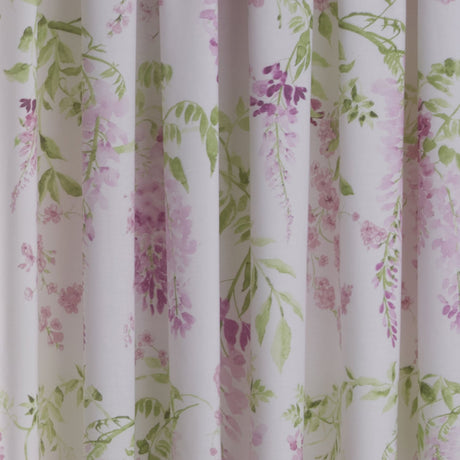 Wisteria Floral Lined Pencil Pleat Curtains - Pink Thermal Light Filtering - Wisteria Pencil Pleat Curtains In Pink 4