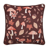 Woodland Dreams Leaf Print Cushion Chocolate 43 x 43cm - Woodland Dreams Cushion In Chocolate 43 X 43Cm 3