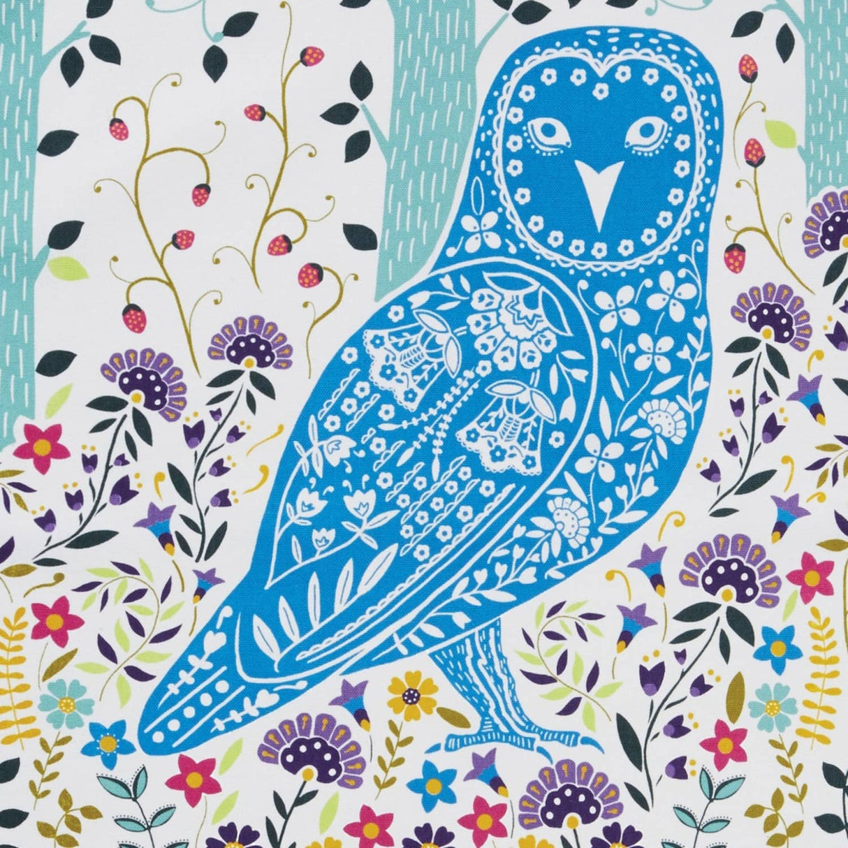 Ulster Weavers Woodland Owl 100% Cotton Tea Towel Blue