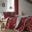 Woodland Owls Cosy Microfibre Duvet Cover Set - Red