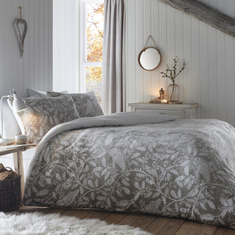 Woodland Owls Cosy Microfibre Duvet Cover Set - Natural