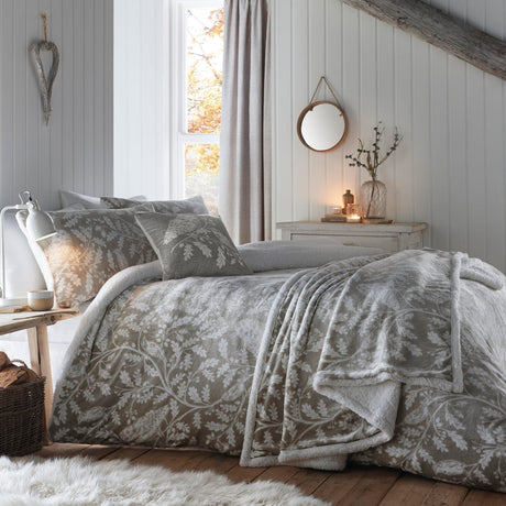 Woodland Owls Cosy Microfibre Duvet Cover Set - Natural - Woodland Owls Duvet Cover Set In Sage 4